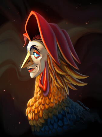 Painting of a harpy