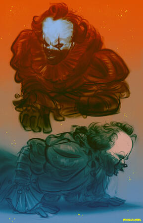 Pennywise (abstract background, free)